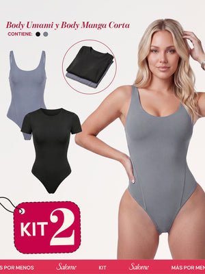 Kit Body Diario Tiras Finas & Manga Corta Sin Costuras | Salome 5005 + 5007 | 01L5