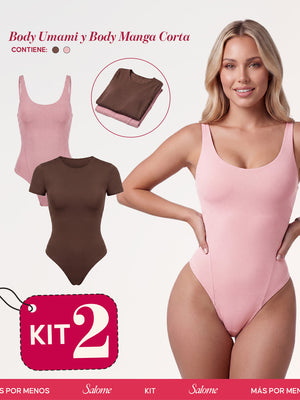 Kit Body Diario Tiras Finas & Manga Corta Sin Costuras | Salome 5005 + 5007 | 01L5