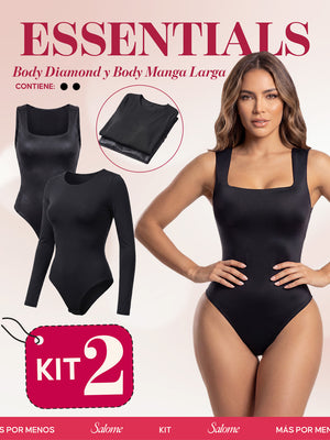 Kit Body Diamond Escote Cuadrado & Manga Larga Microfibra | Salome 5006 + 5008 | 03L5