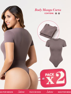 2 Pack Body Manga Corta: Sin Costuras y Elegancia | Salome 5007 | Ant 01L5