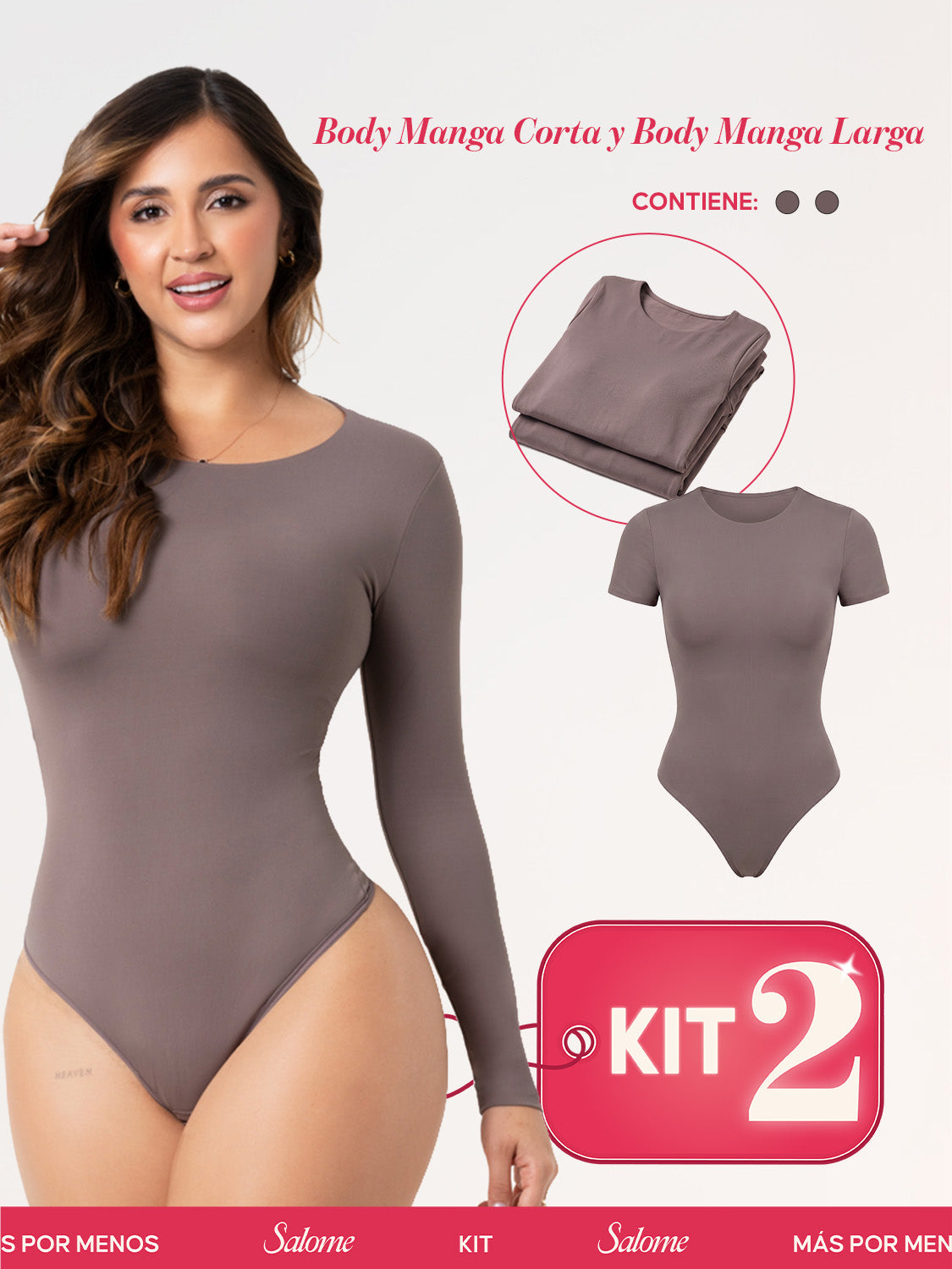 Kit Bodys Manga Corta y Larga: Microfibra | Salome 5008 + 5007 | Ant TD03L5 + TD01L5