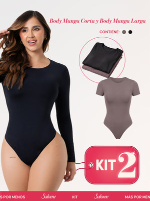 Kit Bodys Manga Corta y Larga: Microfibra | Salome 5008 + 5007 | Ant TD03L5 + TD01L5