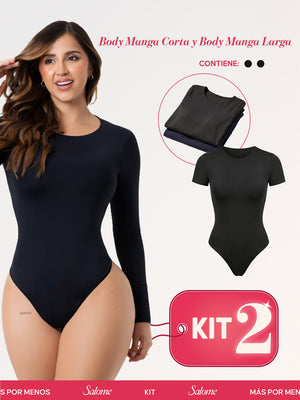 Kit Bodys Manga Corta y Larga: Microfibra | Salome 5008 + 5007 | Ant TD03L5 + TD01L5