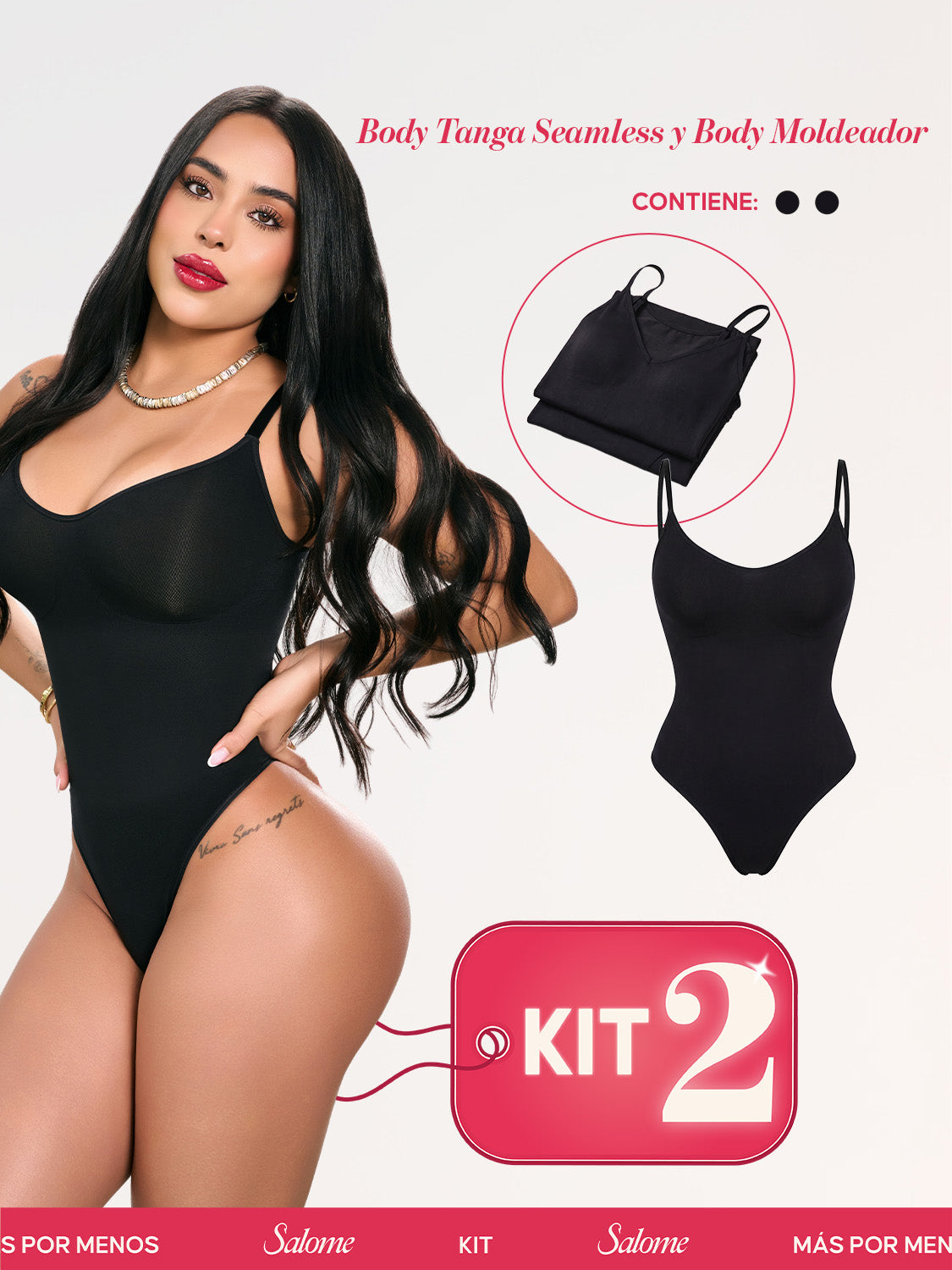 kit Bodys: Tanga Seamless y Moldeador | Salome 5601 + 5505 | Ant 7001 + 01L3