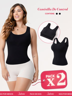 Camisilla de Control Salome 7004 Pack x2 Negro y Negro