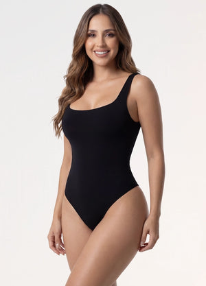 Body: Tiras gruesas, escote cuadrado, control abdominal | Salome 5002