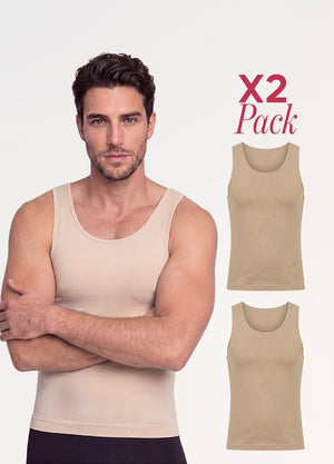 Camiseta Moldeadora Hombre: Abdomen y Espalda | Salome SEM-123 2 Pack