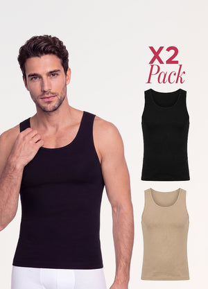 Camiseta Moldeadora Hombre: Abdomen y Espalda | Salome SEM-123 2 Pack