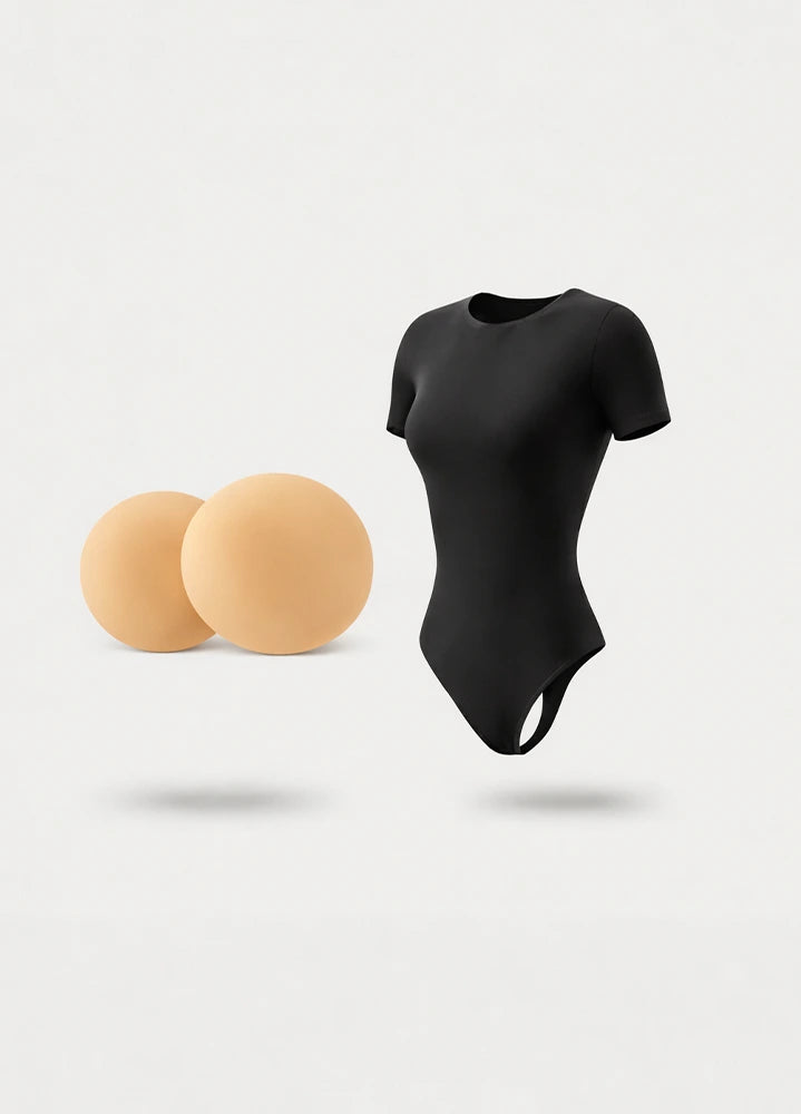 Kit Cero Marcas Salome: Body Manga Corta + Cubre Pezones