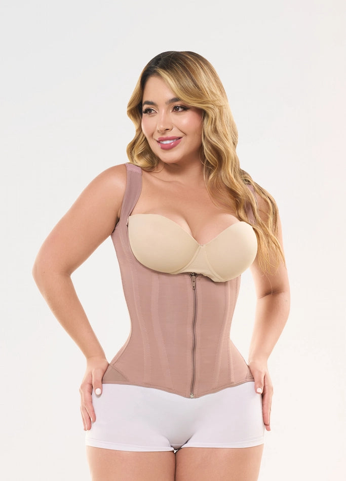 Faja Chaleco Salome 7013 | Moldea Cintura y Espalda | Corrector de Postura | Cierre Doble