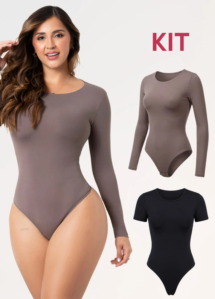 Kit Bodys Manga Corta y Larga: Microfibra | Salome TD03L5 + TD01L5