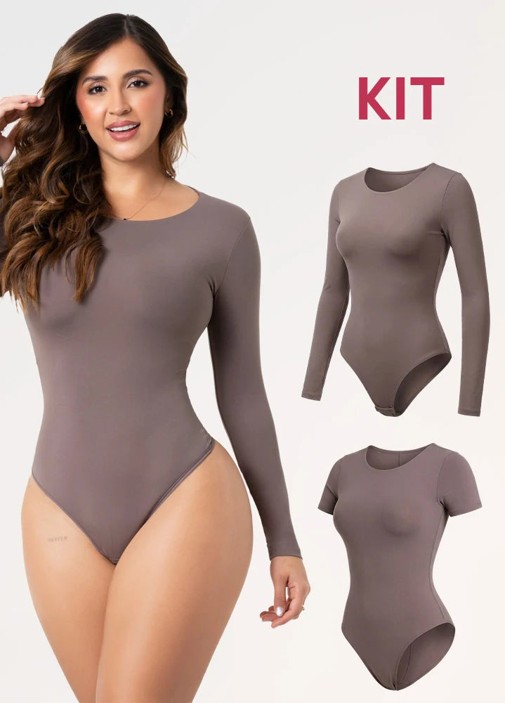 Kit Bodys Manga Corta y Larga: Microfibra | Salome TD03L5 + TD01L5