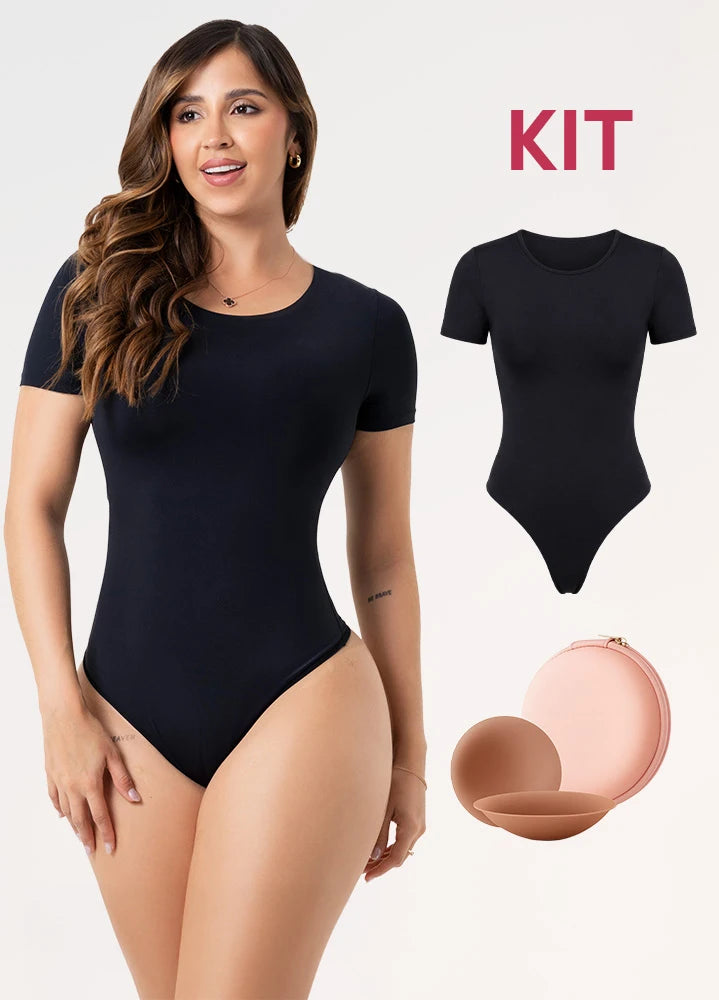 Kit Salome TD01L5: Body Manga Corta + Cubre Pezones Invisibles