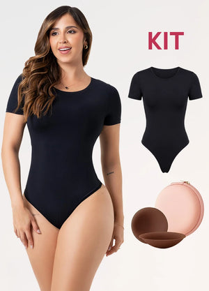 Kit Salome TD01L5: Body Manga Corta + Cubre Pezones Invisibles