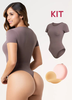 Kit Salome TD01L5: Body Manga Corta + Cubre Pezones Invisibles