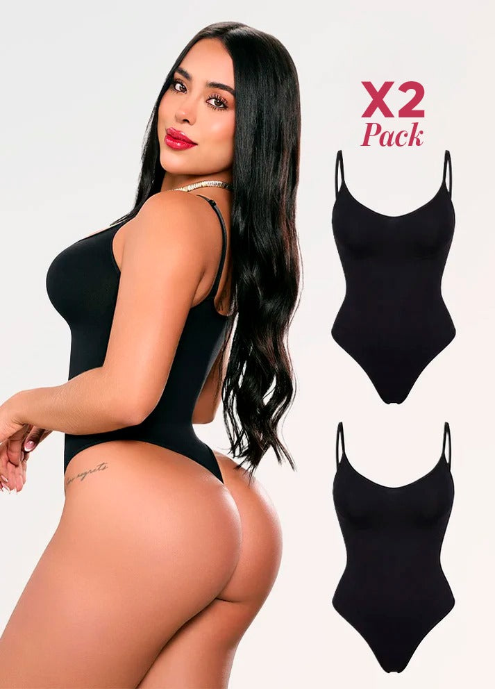 2 Pack Body Tanga Seamless: Control abdomen y soporte de busto | Salome 7001